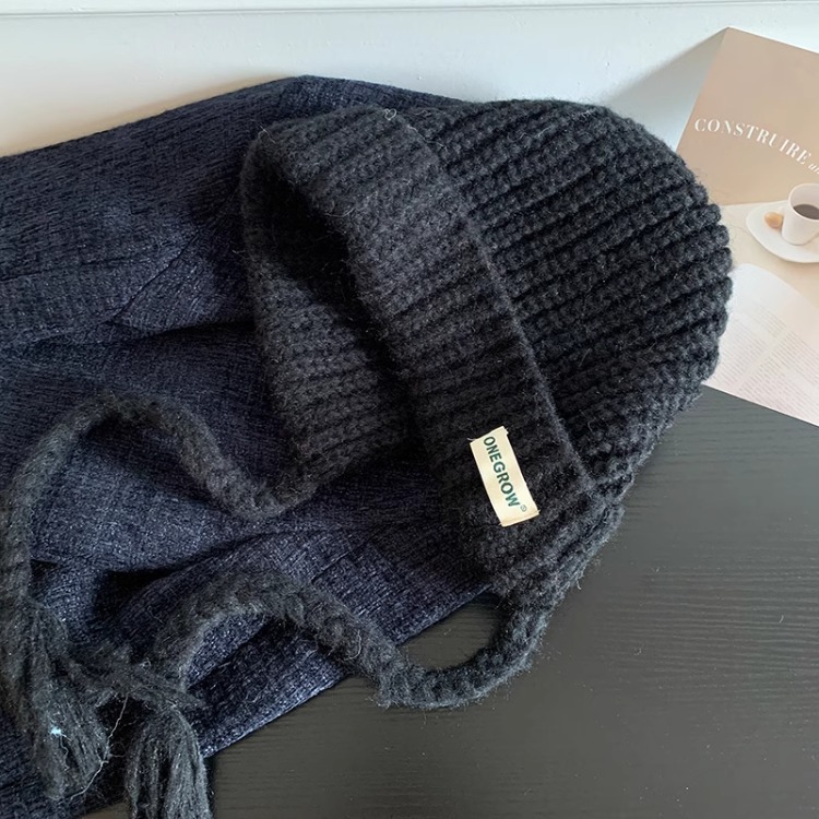 纯色可绑雷锋防寒包头帽