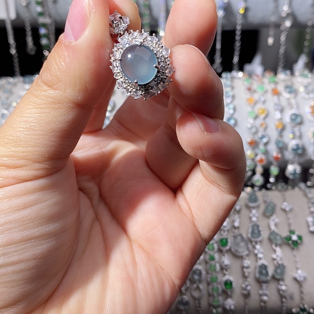 翡翠银S925镶嵌颈饰