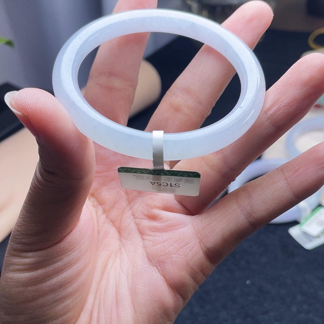 翡翠未镶嵌手镯55美人条3