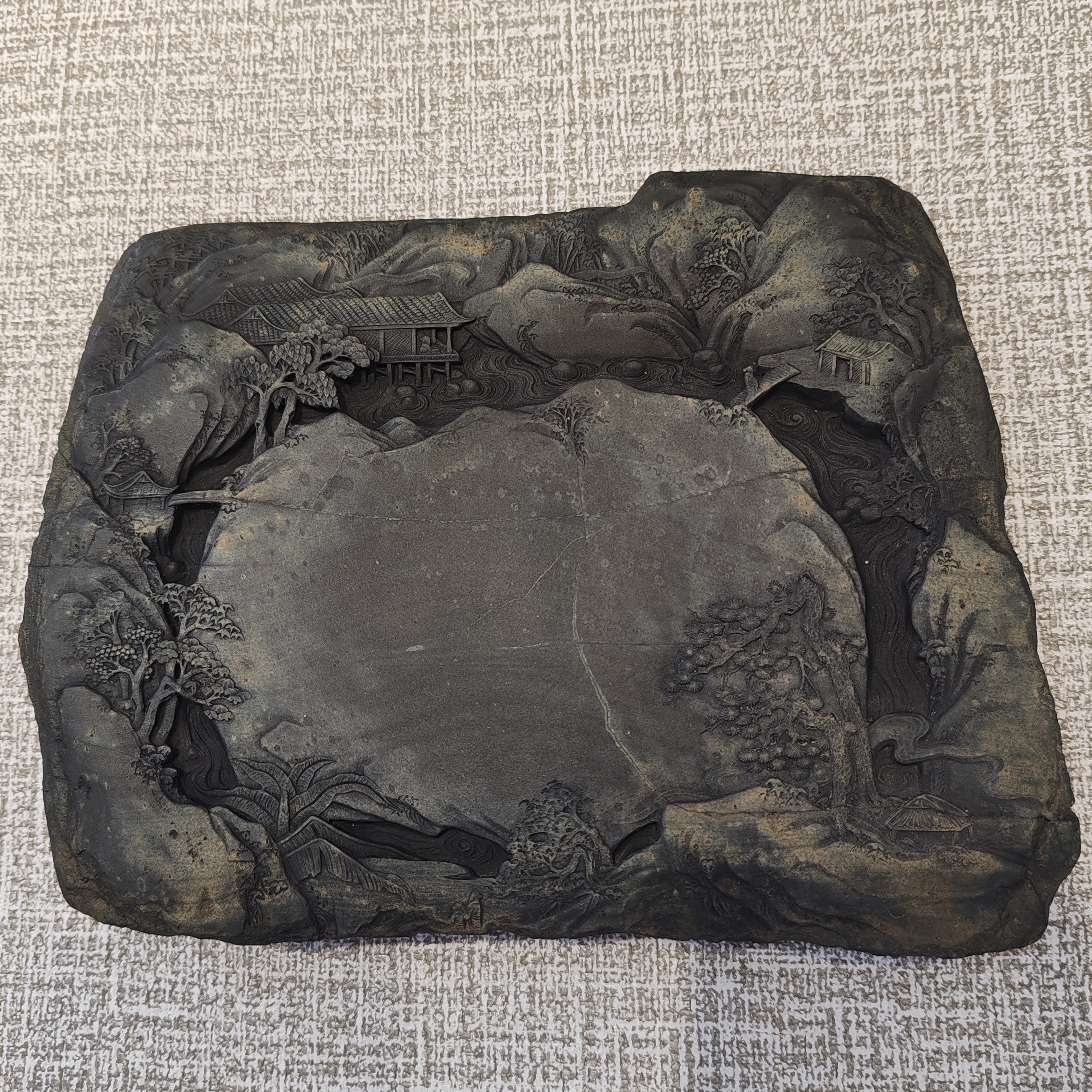 文房四宝/老坑歙砚/眉纹、金皮/藏品、孤品/红豆杉盒子包装