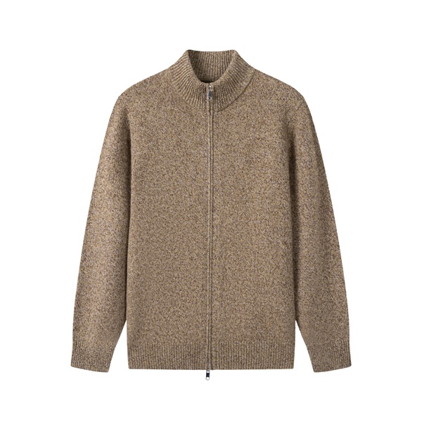 RC831072Y  25年秋冬新款百搭纯色男装加厚花纱羊毛开衫