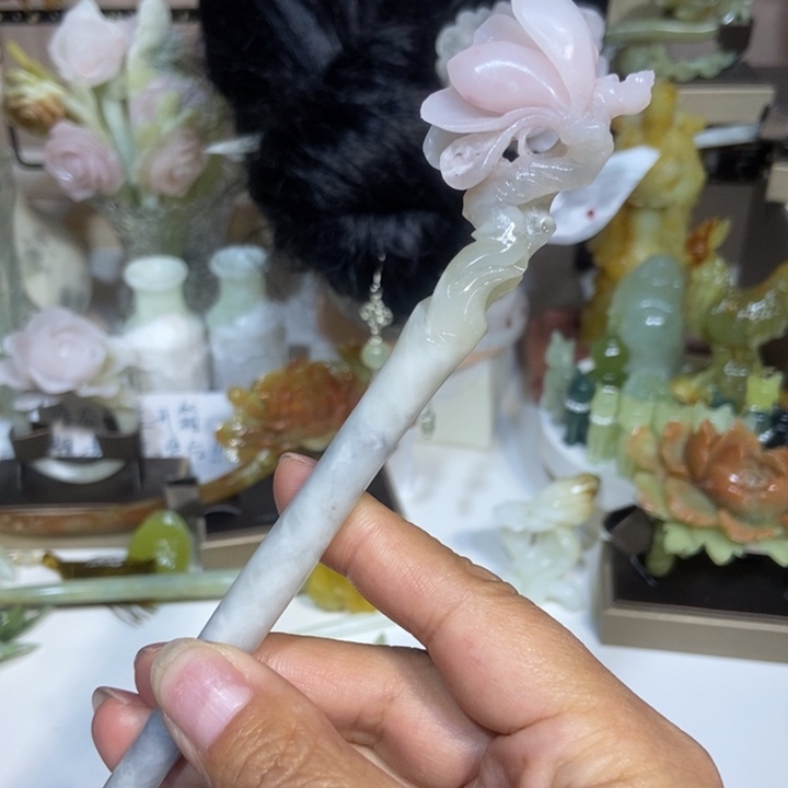 未镶嵌蛇纹石玉发饰