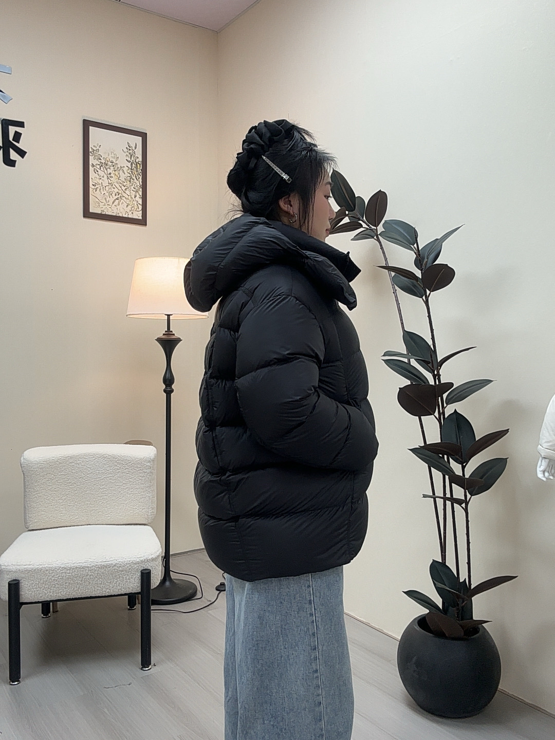 大码羽绒服女胖MM200-300斤连帽百搭短款女士冬季