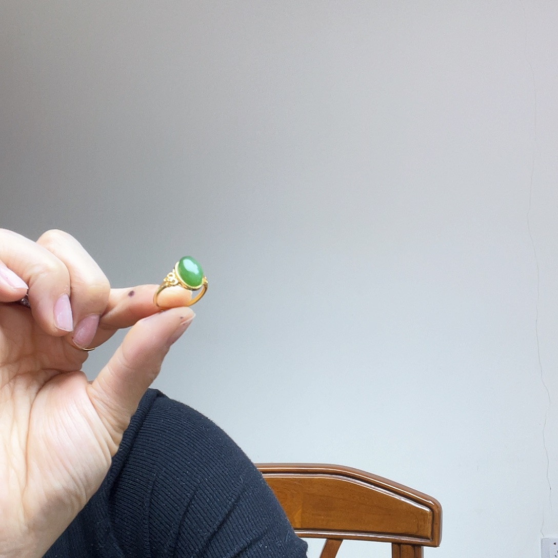 和田玉戒指银S925镶嵌小*?