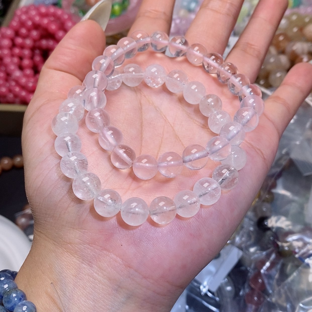 【闪购商品】水晶手链银S925镶嵌粉水白锕塞143