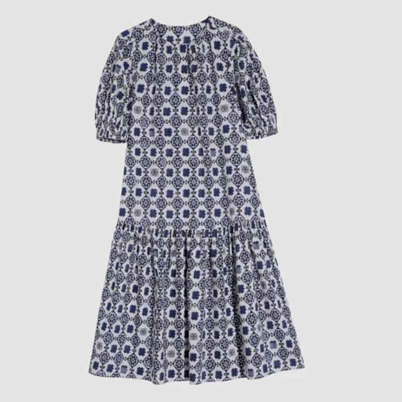 【青瓷】法式轻奢时尚高端大气碎花连衣裙子女