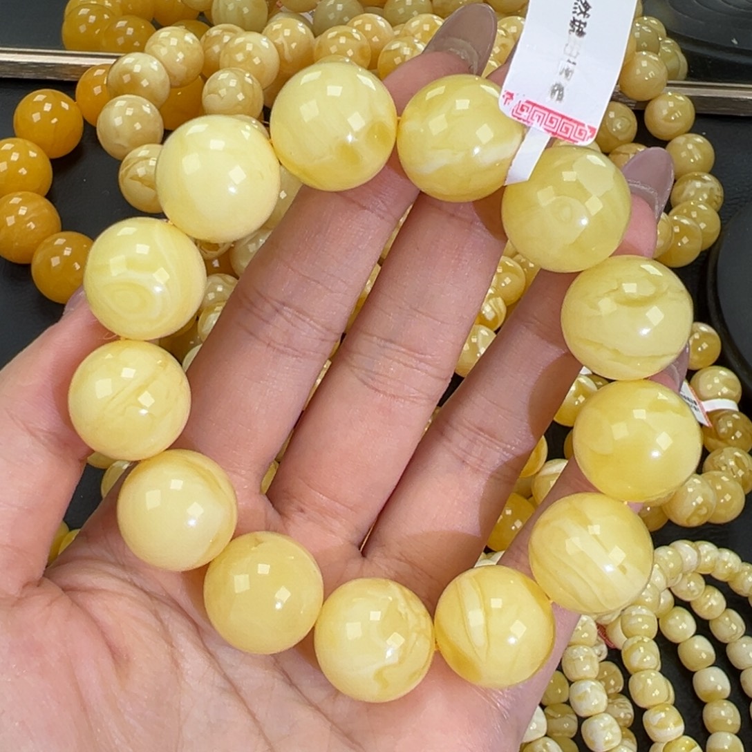 琥珀未镶嵌手链40.4白蜡妖花