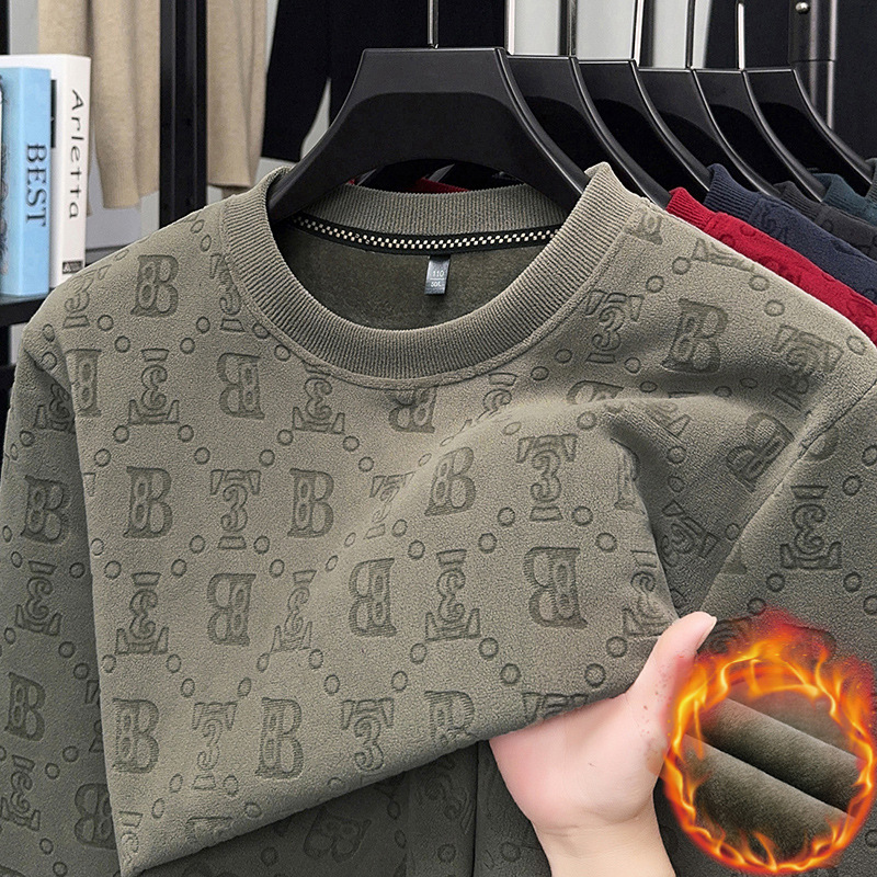 高端印花长袖卫衣男圆领长袖秋冬新款潮流潮牌时尚亲肤超柔百搭打