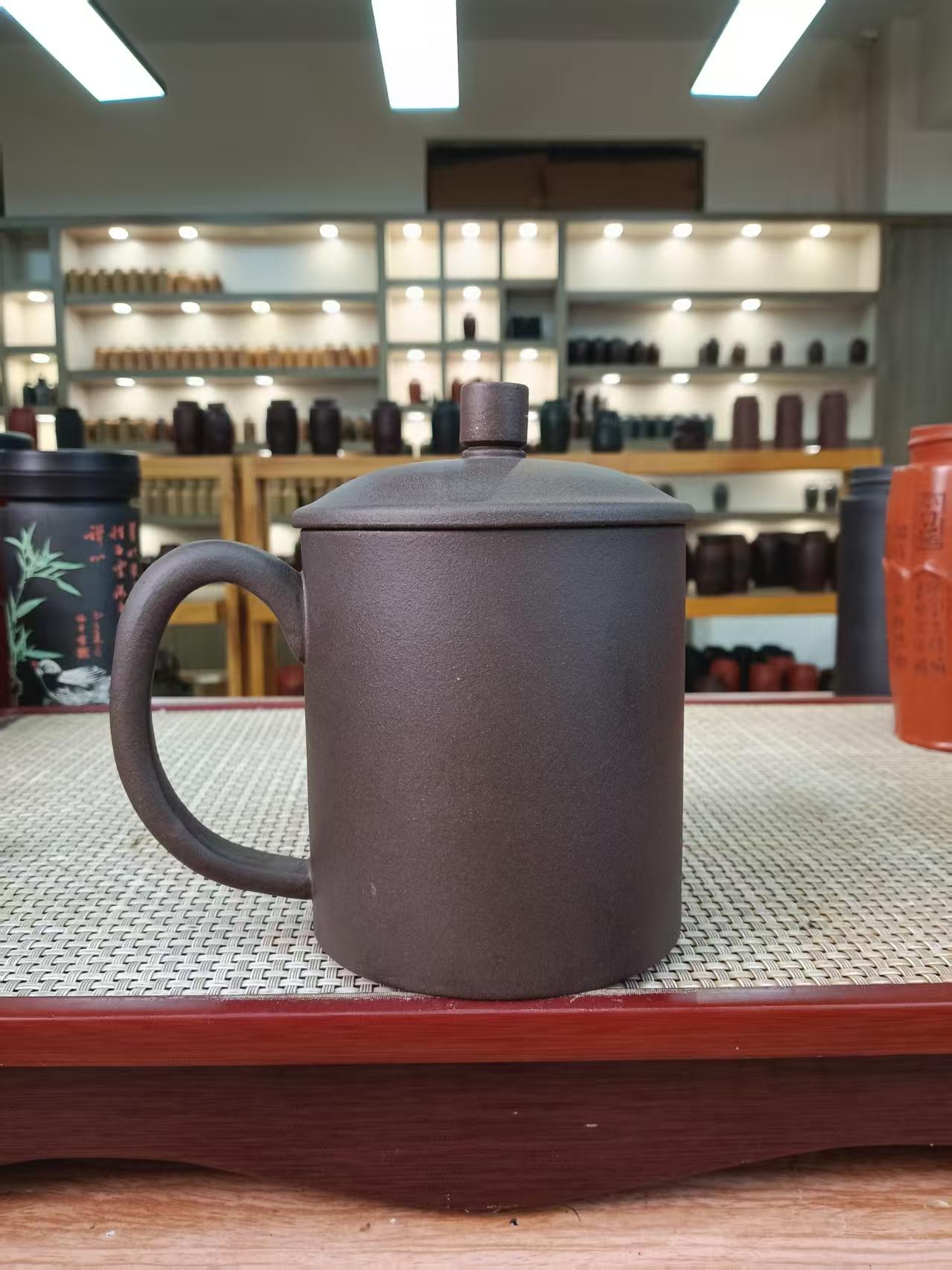 宜兴紫砂盖杯大容量手工泡茶家用盖杯420cc