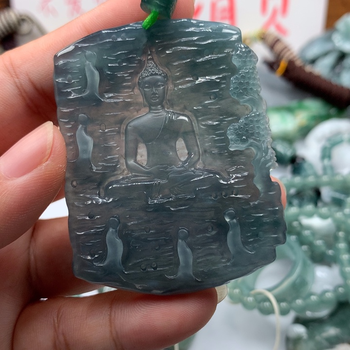 翡翠颈饰未镶嵌凡***语保真天然A货翡翠