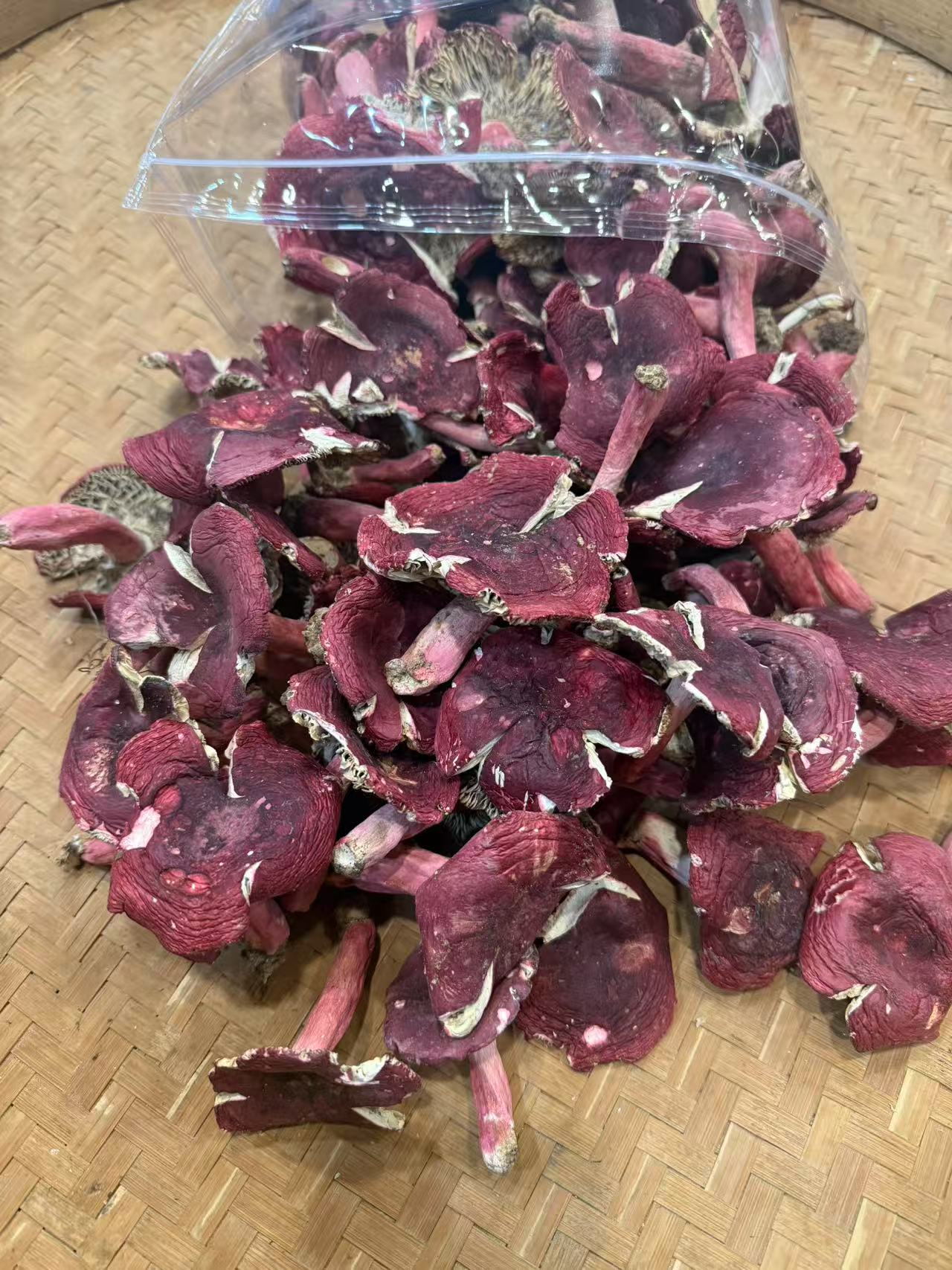 正宗三明清流本地红菇开裂菇爆花菇