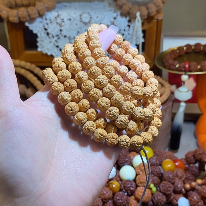 金刚菩提手串96原籽金蝉纹108