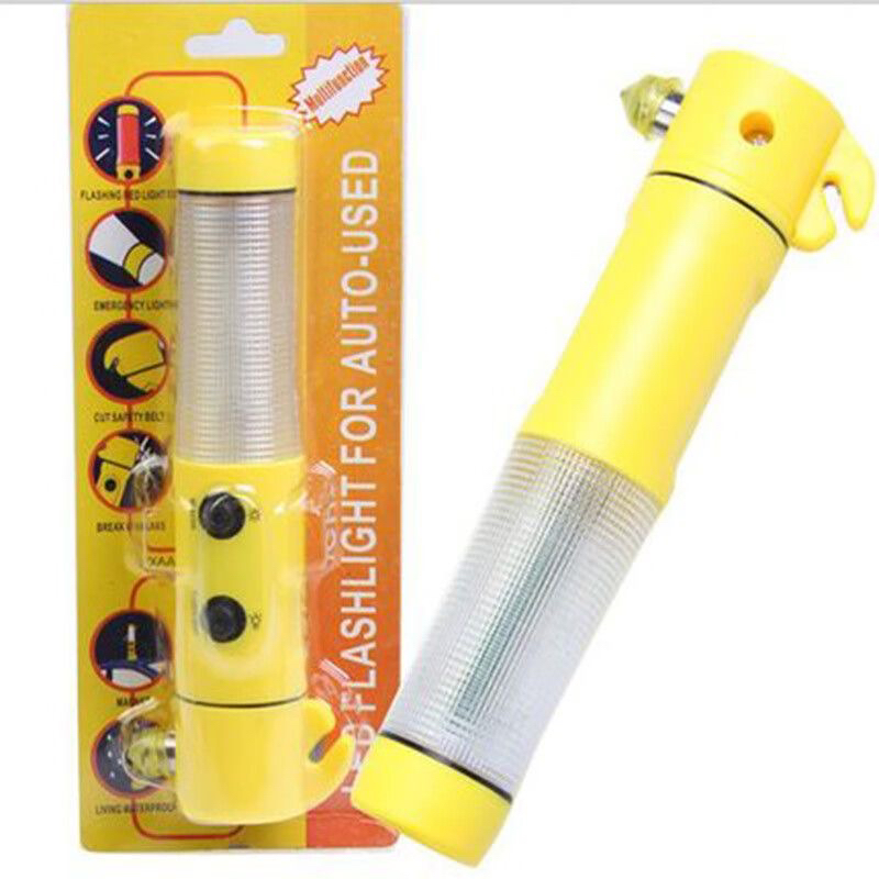 【亏本清仓】车用安全锤破窗器汽车应急四合一手电筒带警示闪光灯