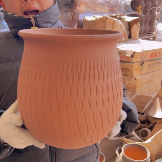 紫砂花盆高25口23———