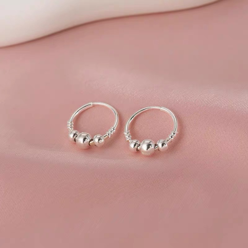 足银耳饰 足银耳饰莫比乌斯环【银喜生】足银三生三世耳圈养耳洞