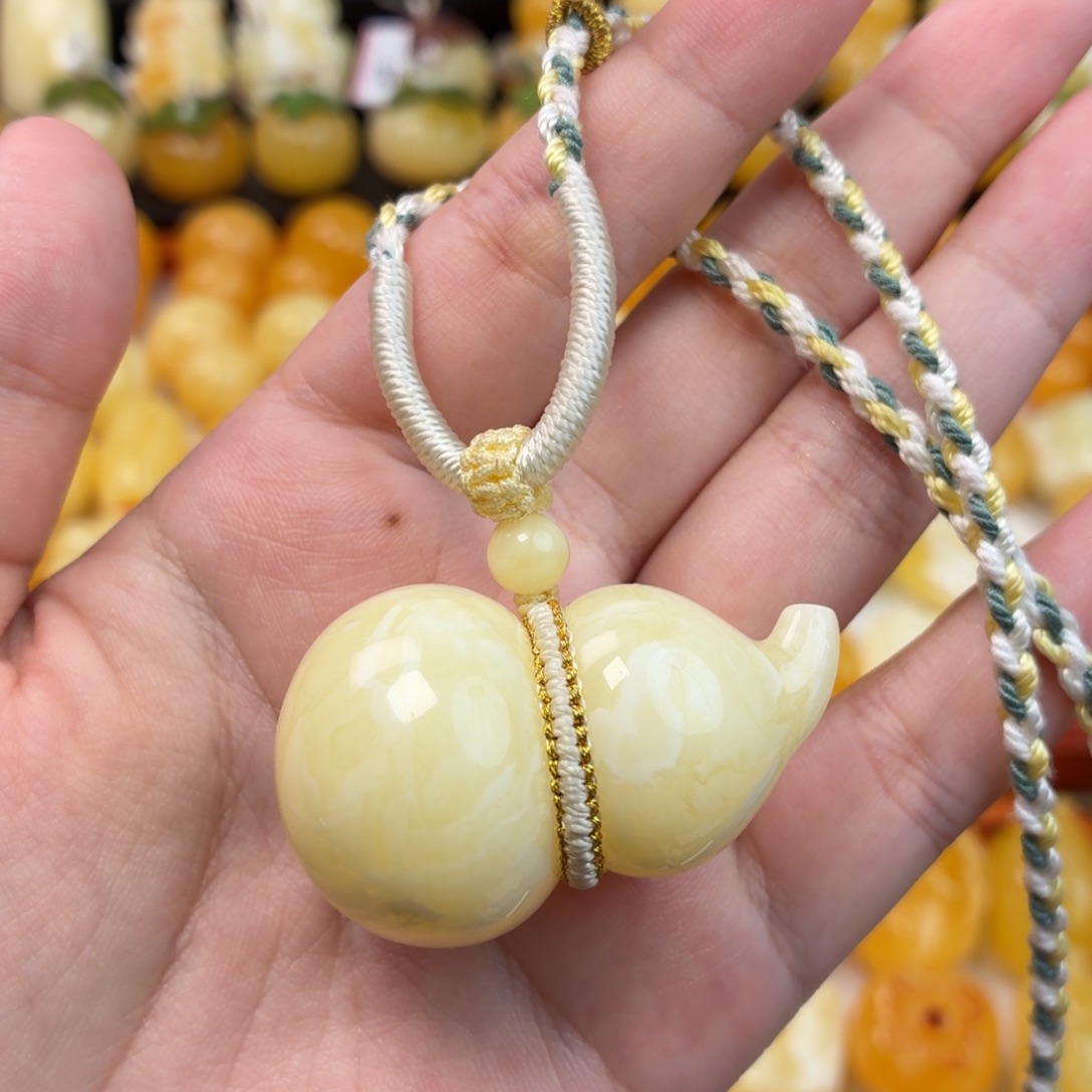 蜜蜡未镶嵌毛衣链蜜蜡