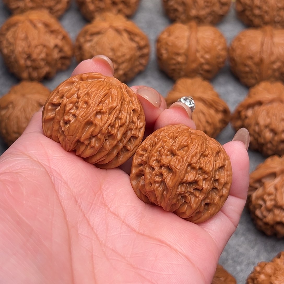 把件文玩核桃精品磨盘狮子头35全品正磨