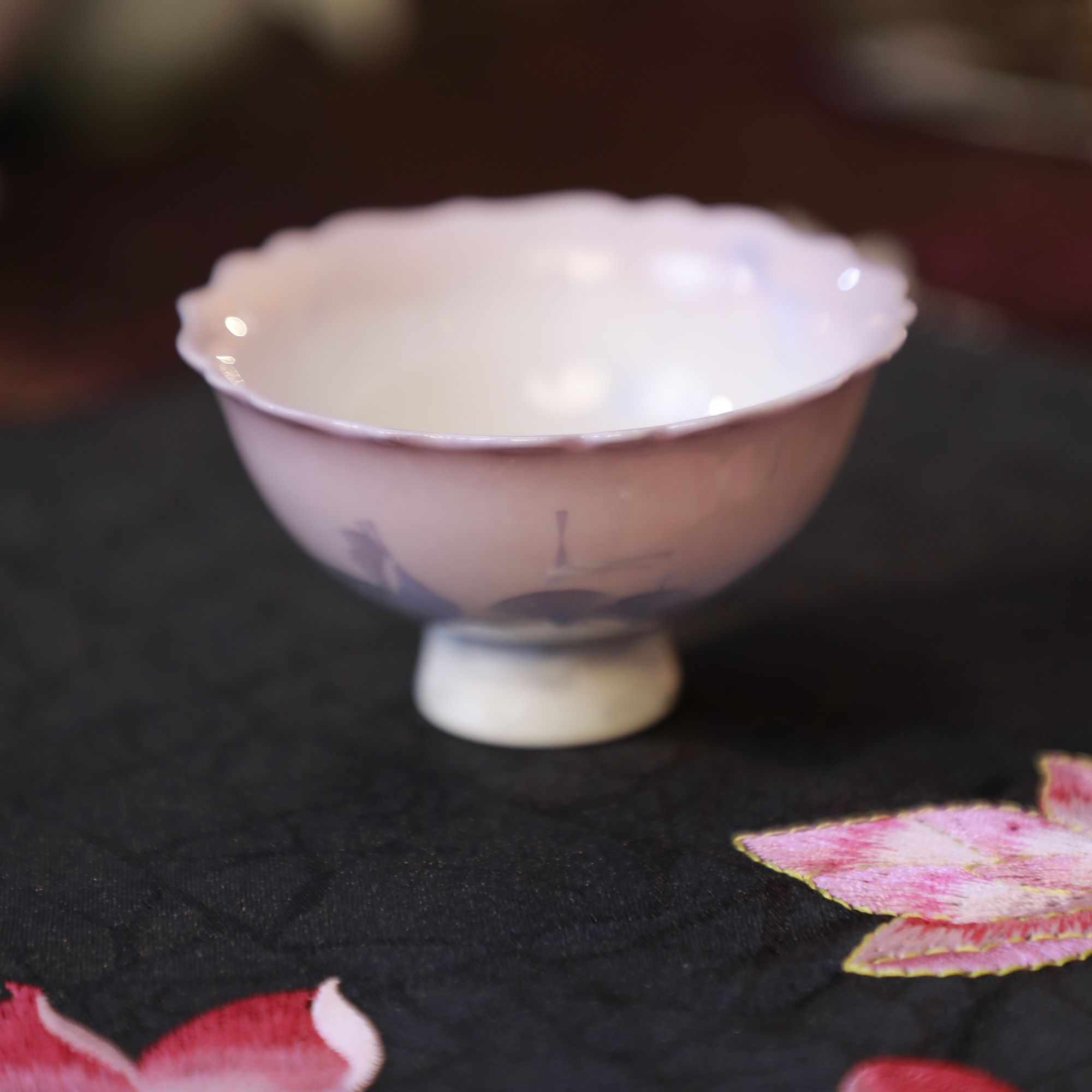 三柒结晶釉渐变紫棱花高足杯茶杯（福利款）