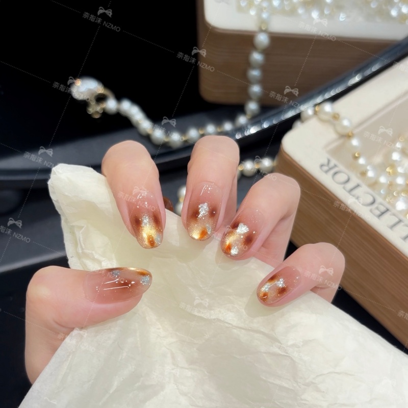 【焦糖琥珀】W显白高级感简约穿戴甲日常温柔气质美甲