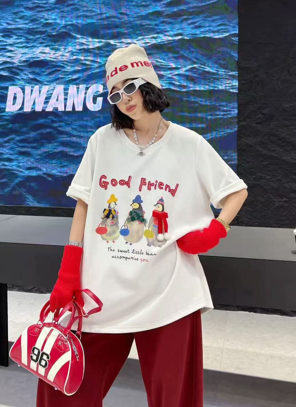 【新款短袖】撞色半袖条纹短袖女士T恤