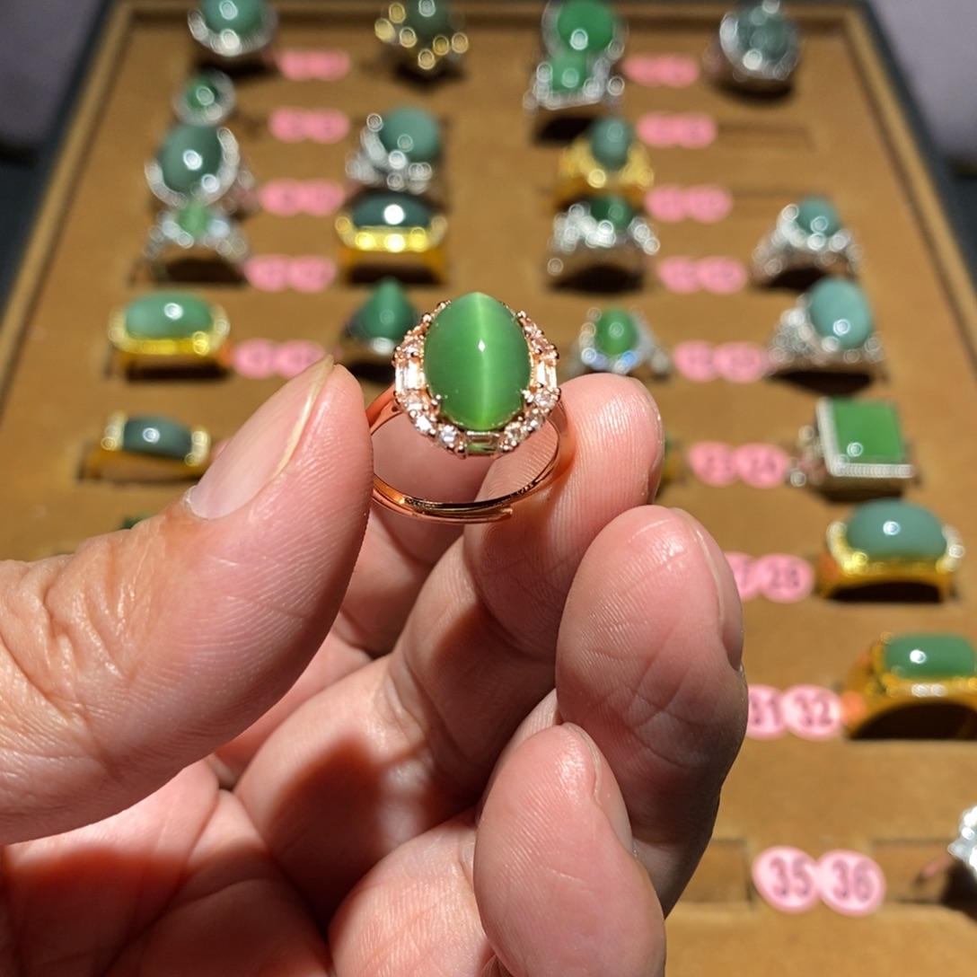 小***子和田玉银S925镶嵌戒指