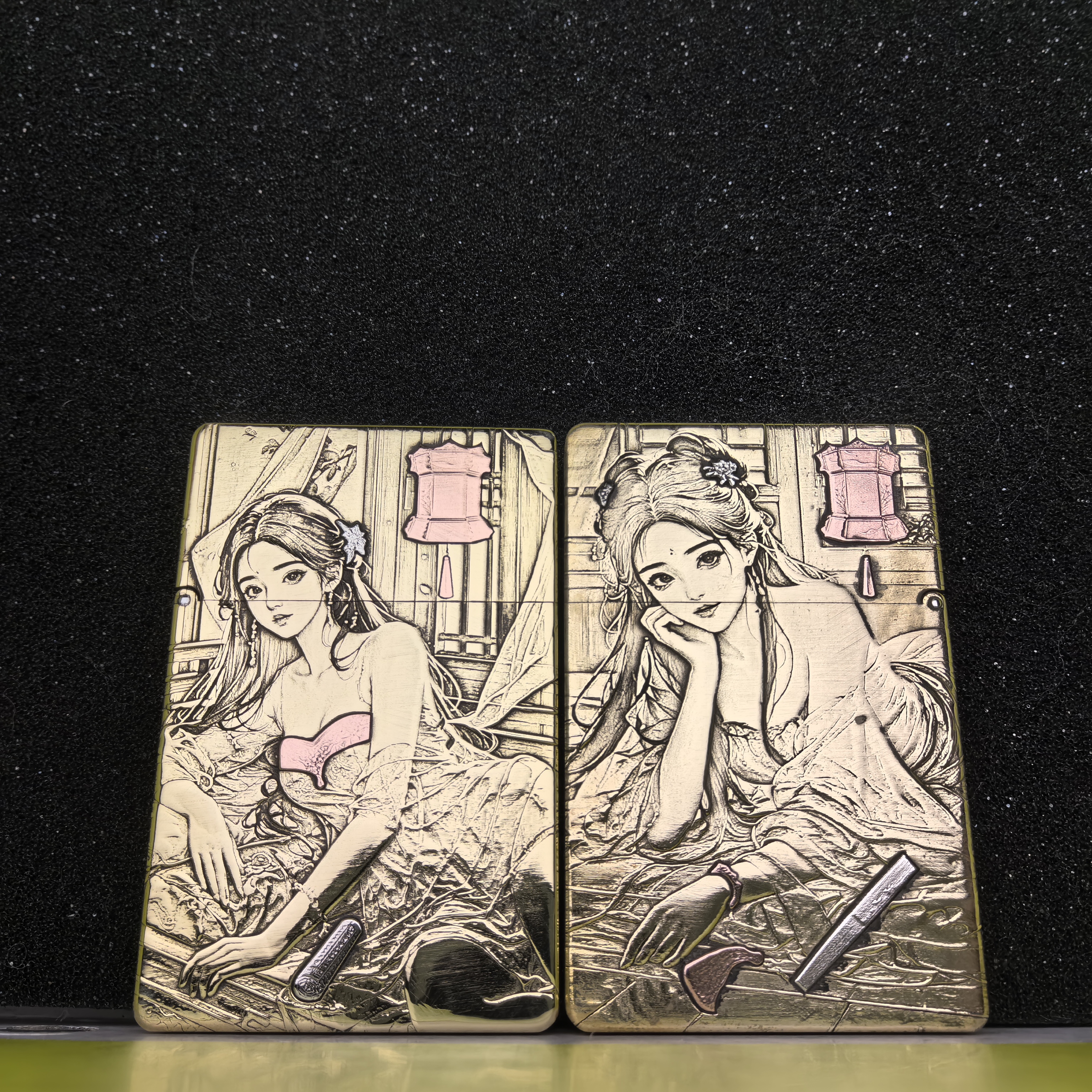 ZORROZL8盔甲(爆四大美女之貂蝉)双面浮雕镶嵌打火机[云川工作室]