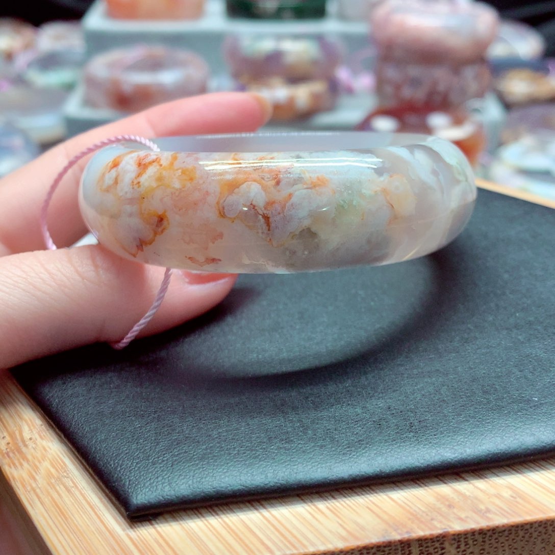 玛瑙/玉髓手镯未镶嵌小*豆66