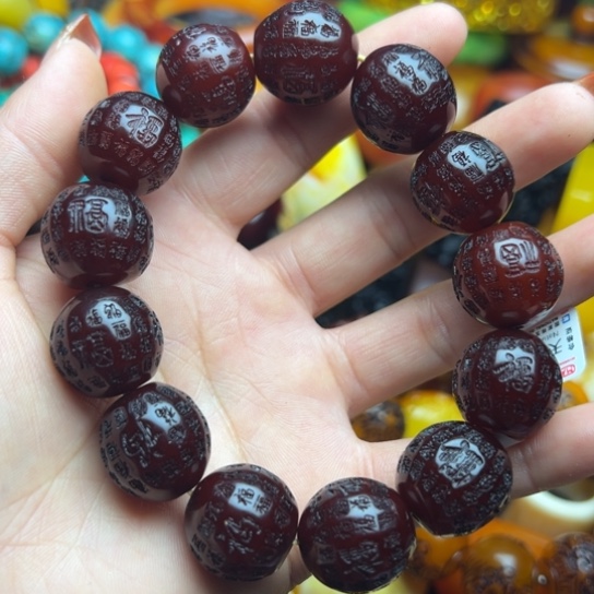 琥珀手串未镶嵌蜜蜡