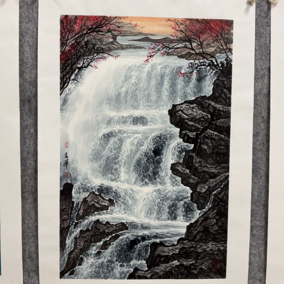 国画用****7陆远华老师画家作品精品花鸟山水国画