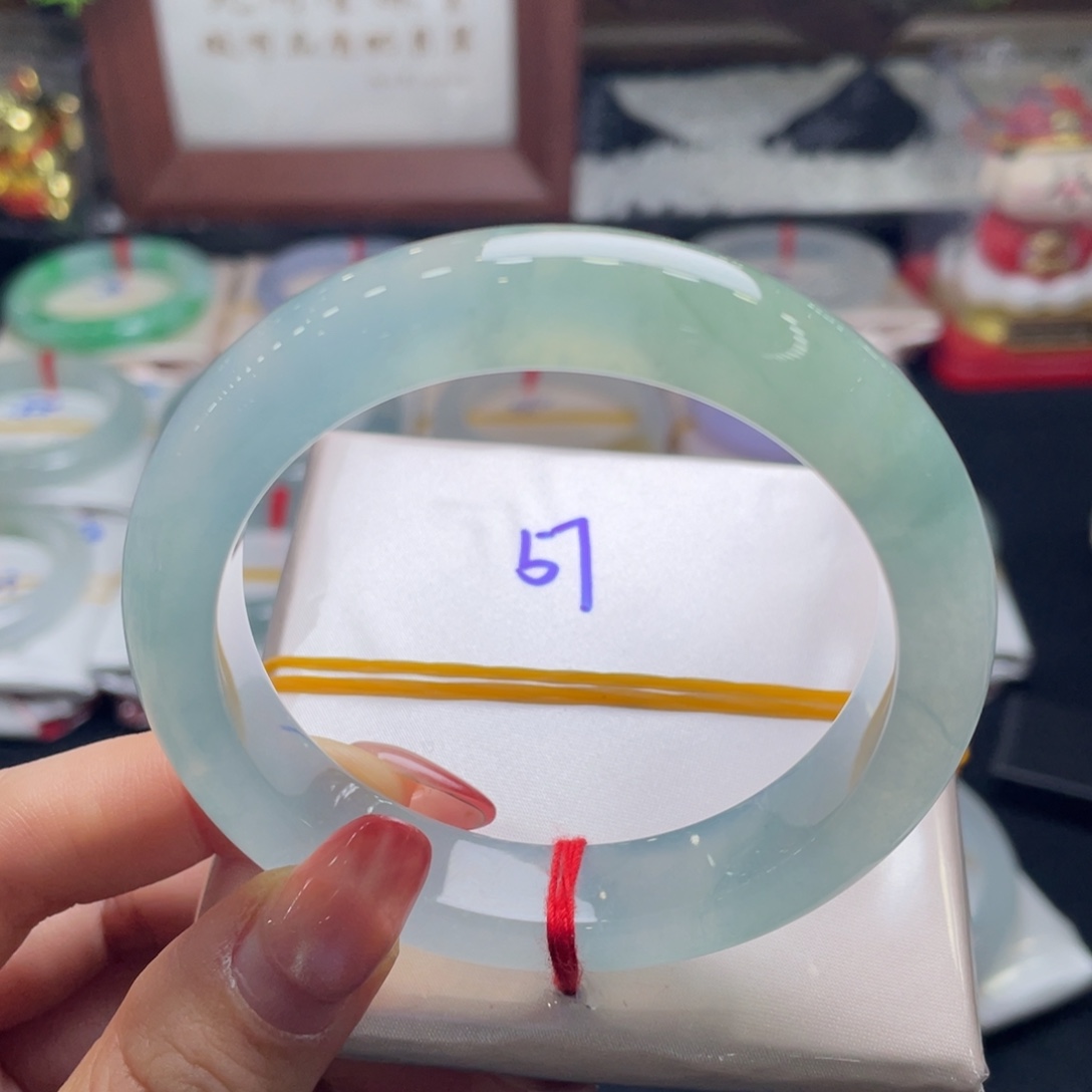 翡翠未镶嵌手镯57正