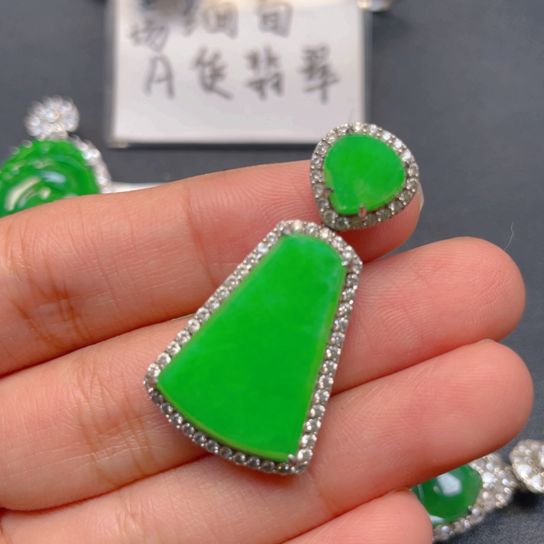 翡翠银S925镶嵌吊坠(不含链)