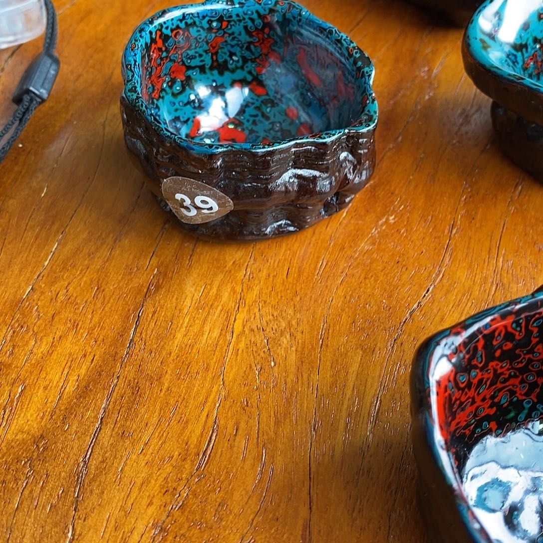 白***水大漆灵芝杯小酒杯螺钿工艺