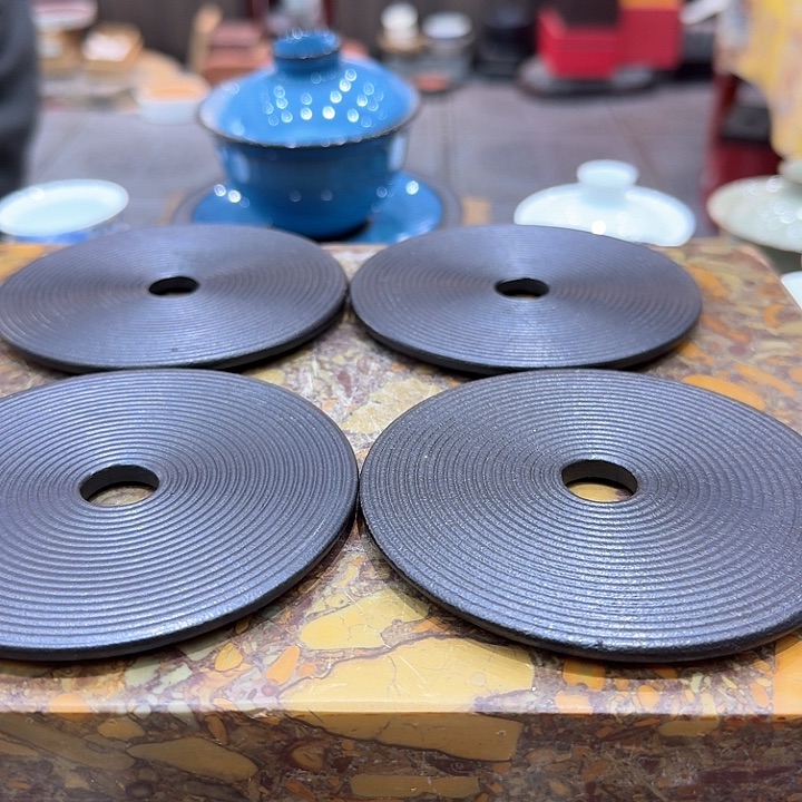 水波纹陶烧杯垫一组。。