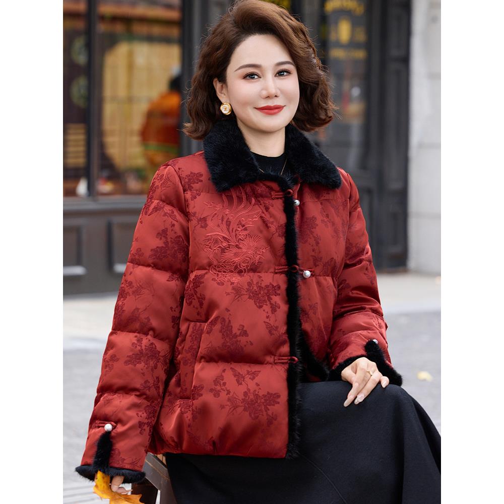 中年妈妈冬装外套洋气棉衣2025新款棉袄中老年女装新中式