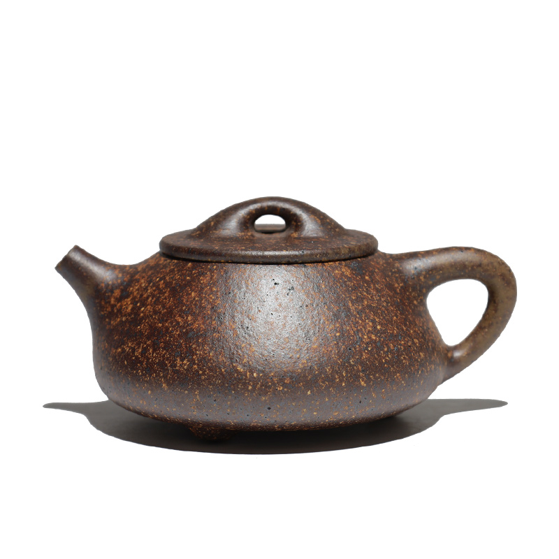 大吉羊柴烧 宜兴紫砂壶茶壶茶具 原矿紫焰砂满瓢180ml庄杰