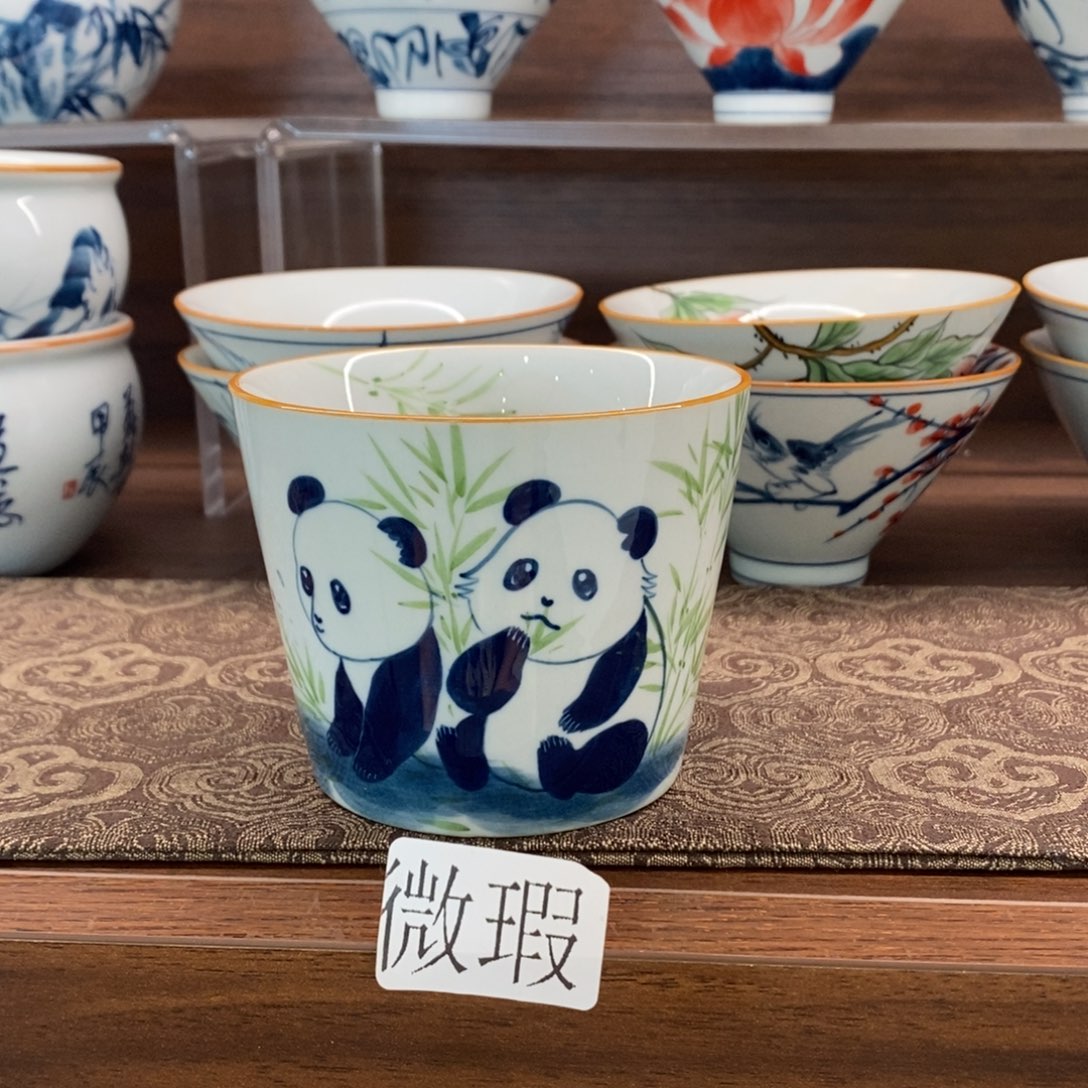 釉下手绘茶具微瑕手工绘制