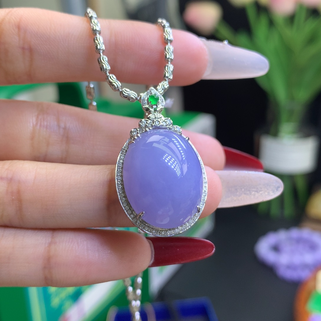 翡翠颈饰18K金镶嵌G****y天然