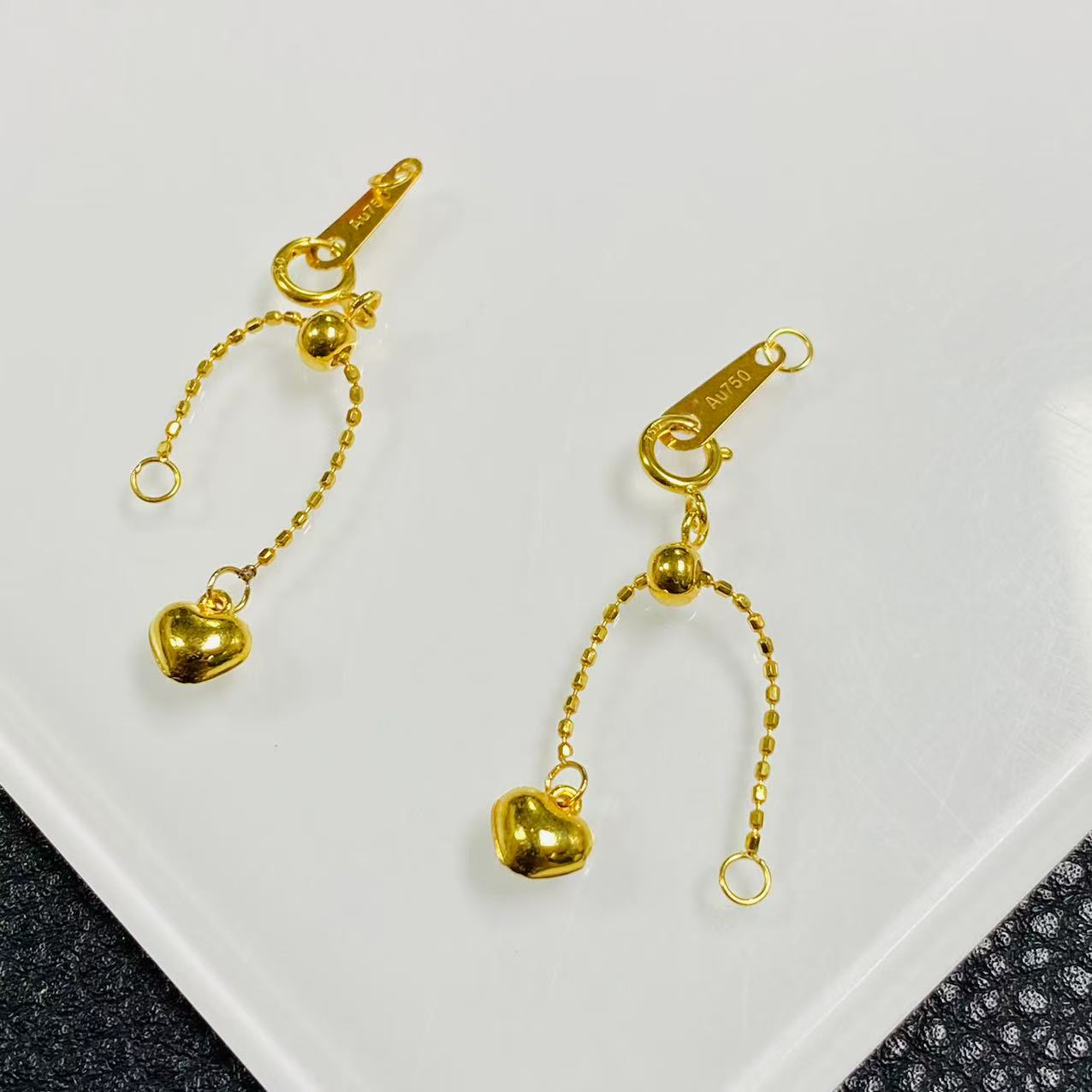 「戴琴珠宝」YZ4558-18K金爱心尾链配件-XZZ（多样性发其一）