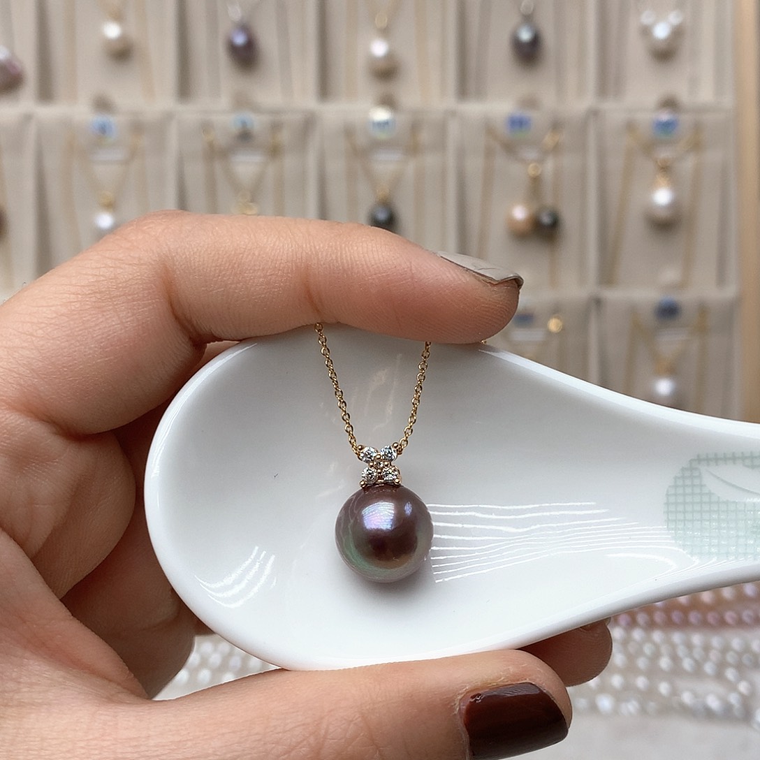 淡水珍珠吊坠(赠链)银S925镶嵌