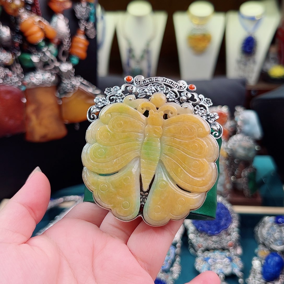 翡翠银S925镶嵌手镯国风