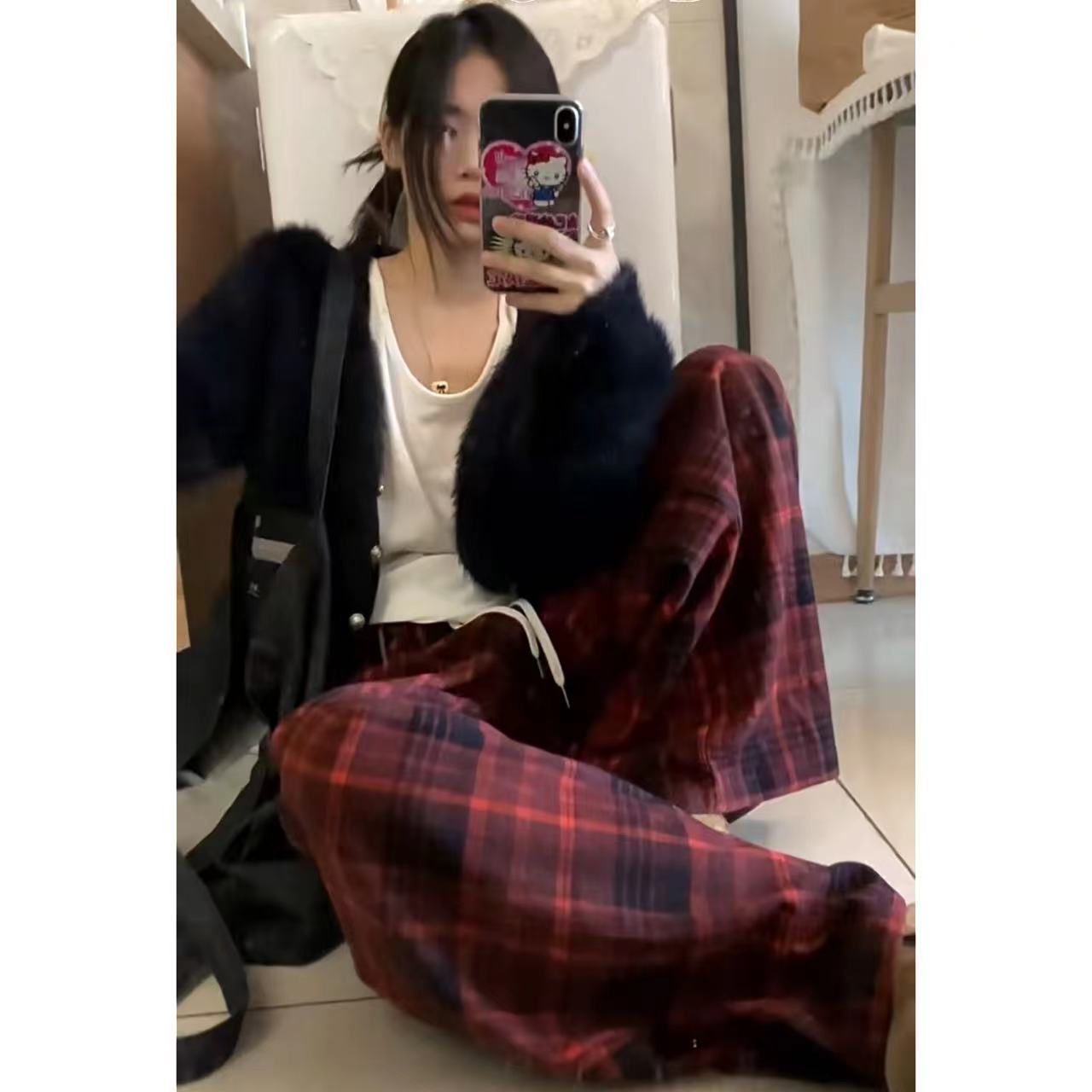 徐秋阳 热黑巧 休闲保暖时尚百搭毛毛开衫外套282#