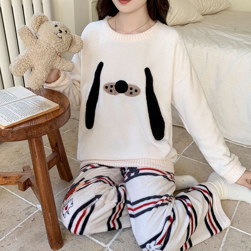 随机一套睡衣女士秋冬季长袖厚款套装保暖