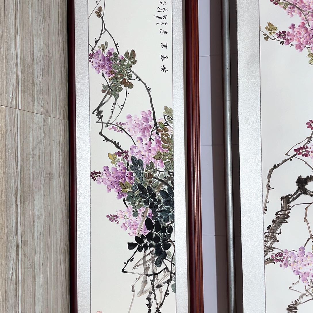 国画书画作品带框163×48