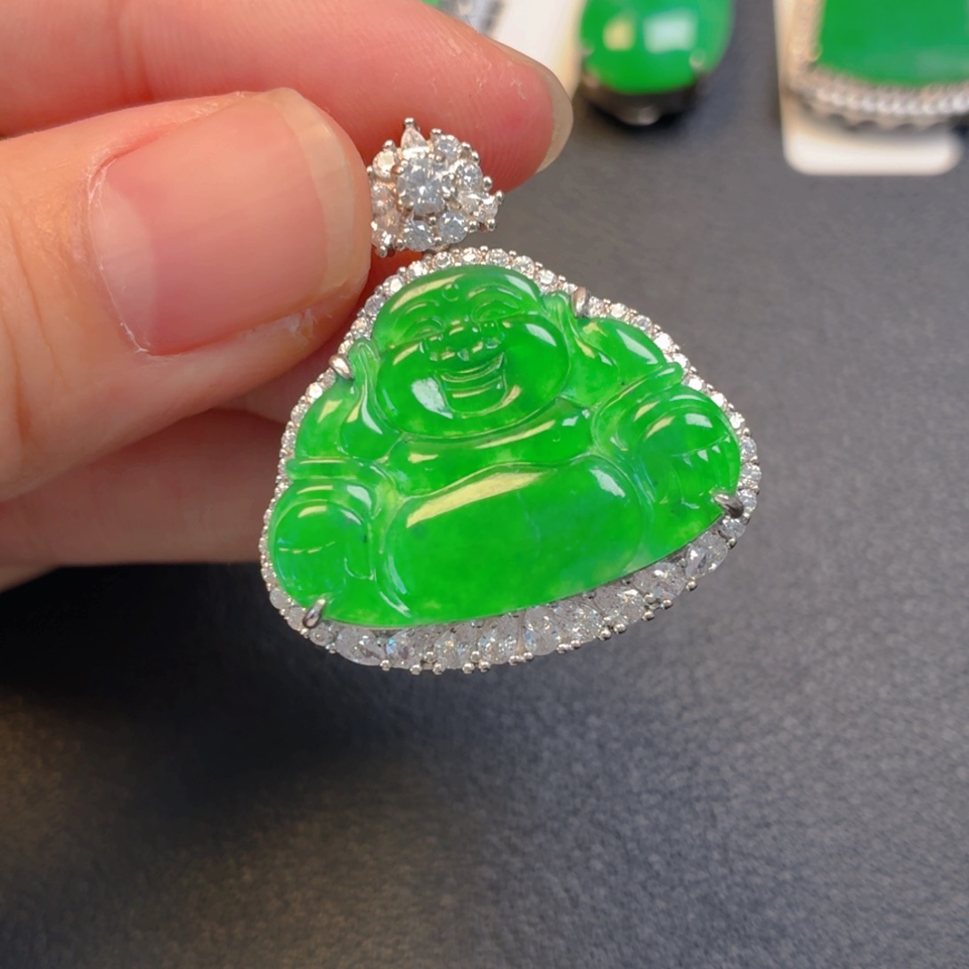 翡翠银S925镶嵌吊坠(不含链)