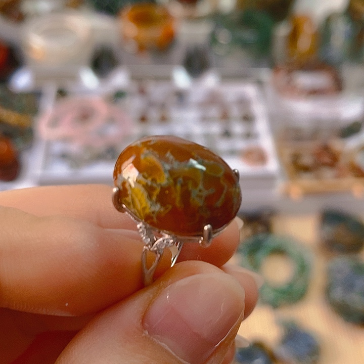 【闪购商品】玛瑙/玉髓戒指银S925镶嵌