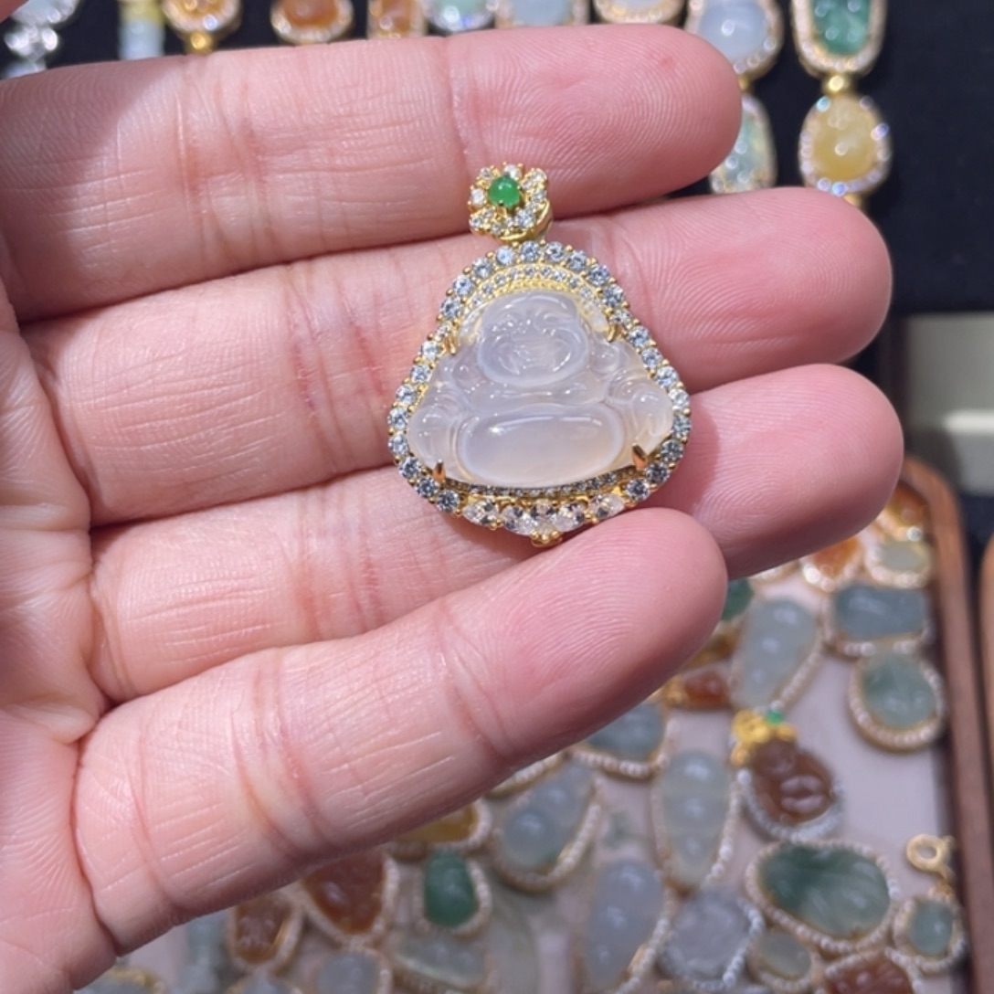 翡翠银S925镶嵌颈饰