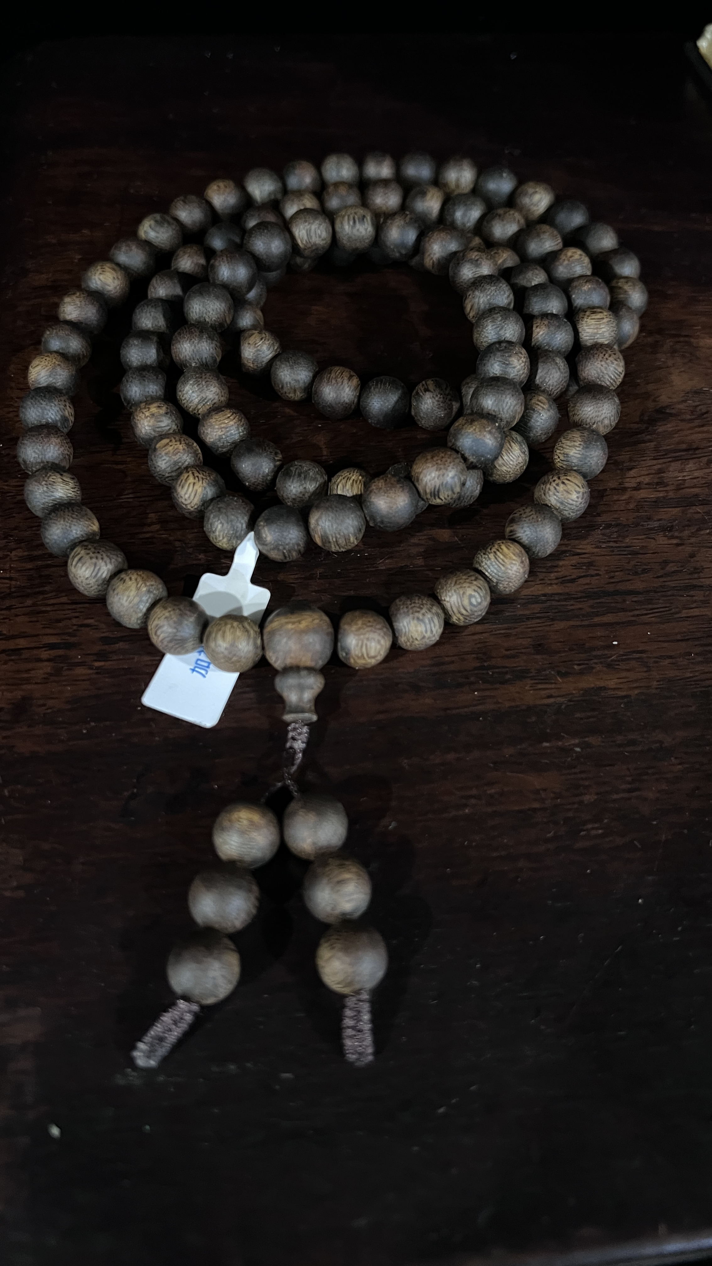 沉香9mm奇楠沉水浮波浪子多圈手串