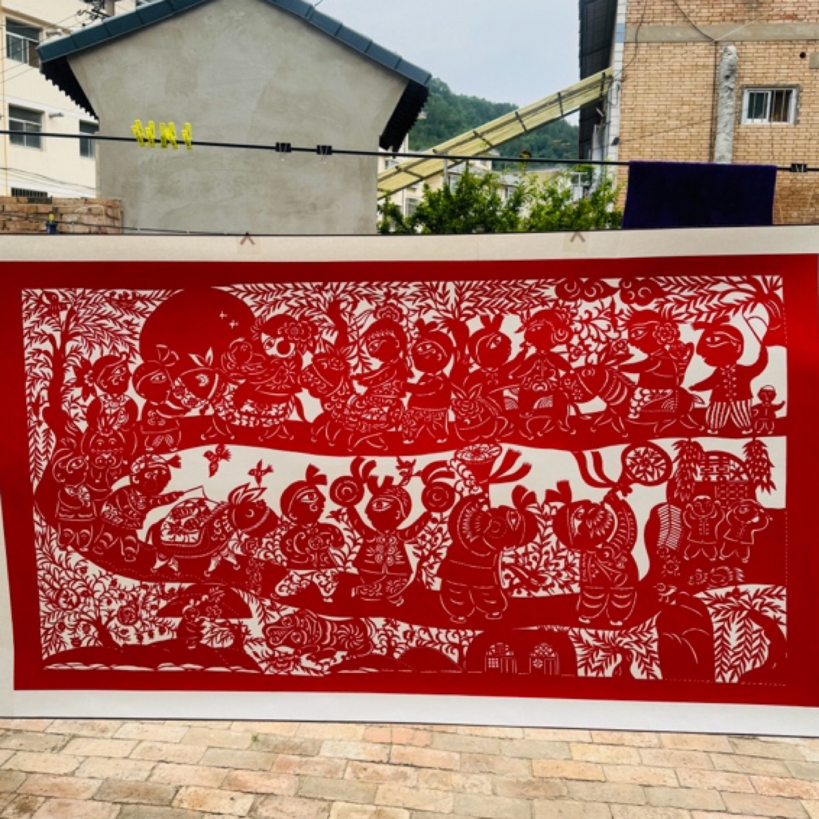 非遗传承人纯手工原创 剪纸卷轴 成品尺寸1.1米*2.6米 可来图定制