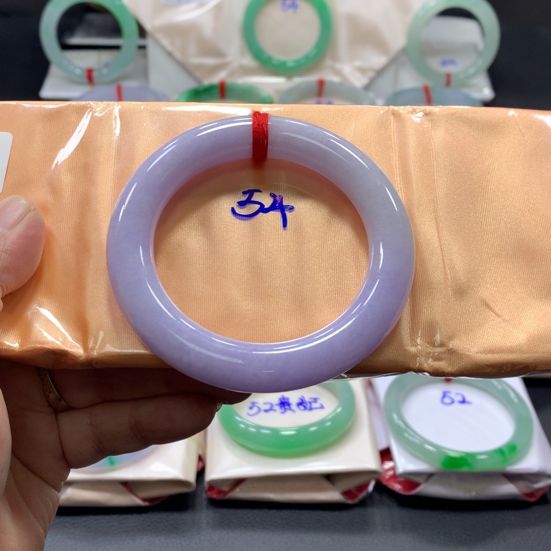 翡翠未镶嵌手镯54圈口