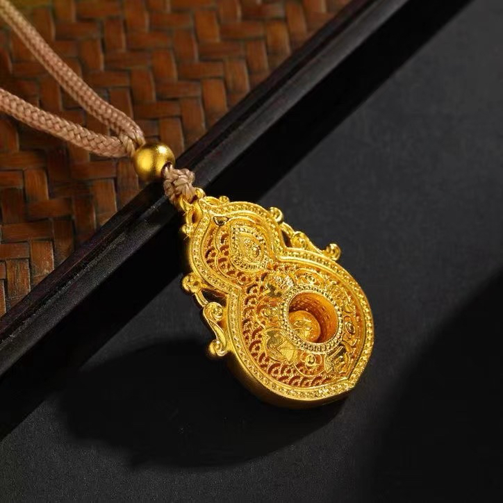 吊坠足银 四美葫芦复古精致双面女款时尚